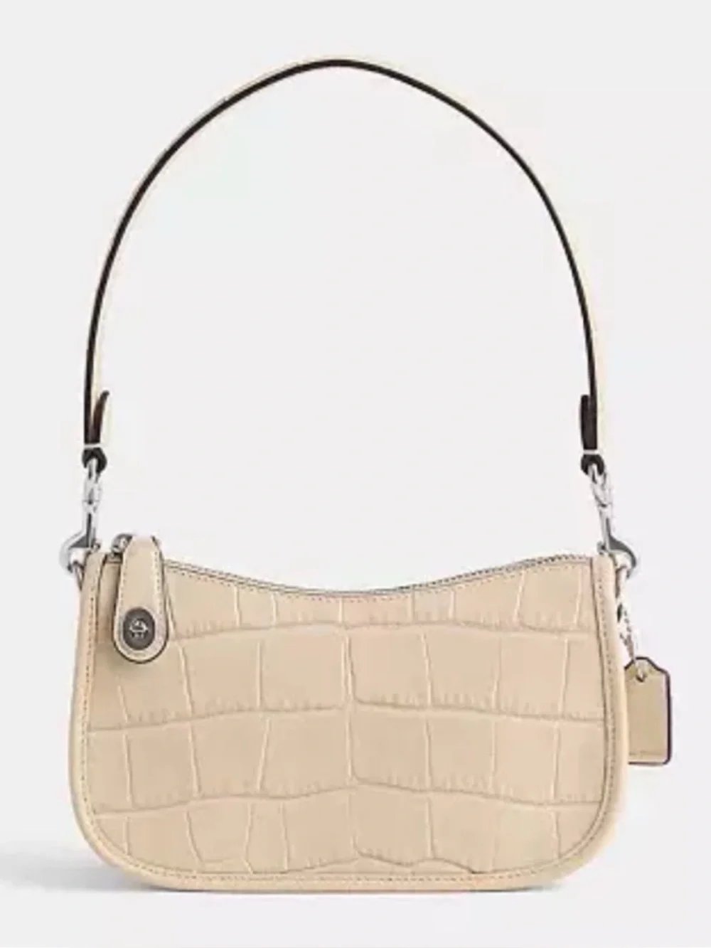 COACH Embossed Crocodile Swinger Bag 20, SILVER/ IVORY - Picture 11 of 11